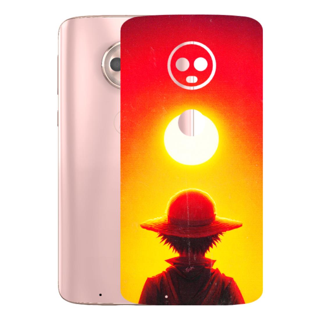 Motorola Phone Skins (All Models) - Cool Sunset With Monkey D.Luffy Anime - 3D Embossed Finish (L-329) Motorola Moto G6