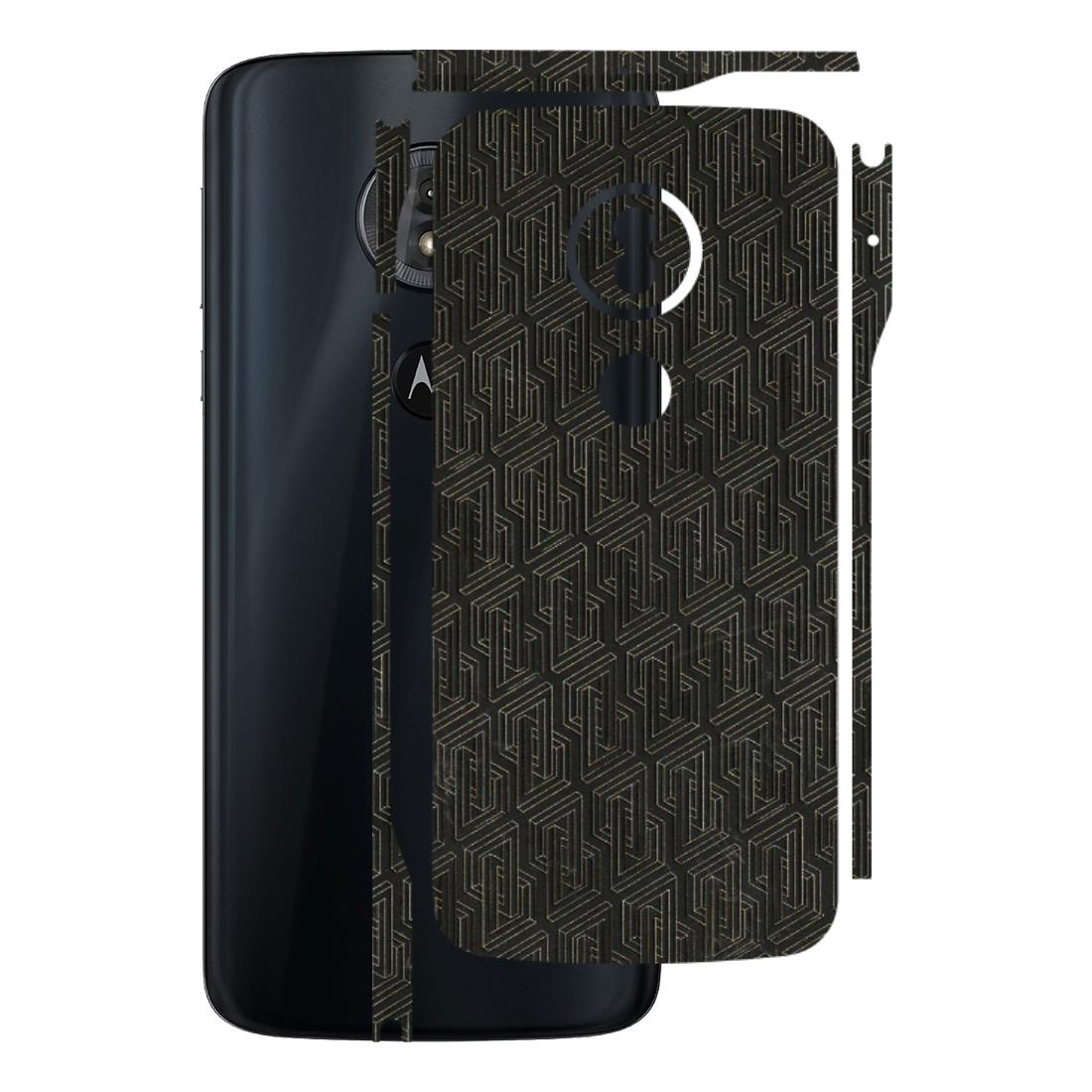 Motorola Phone Skins (All Models) - Black Abstract Pattern - 3D Embossed Finish (L-117) Motorola Moto G6 Play
