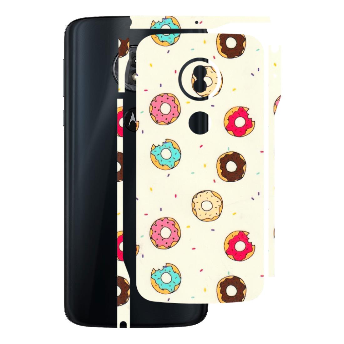 Motorola Phone Skins (All Models) - Mini Donuts Doodle Art - 3D Embossed Finish (L-122) Motorola Moto G6 Play