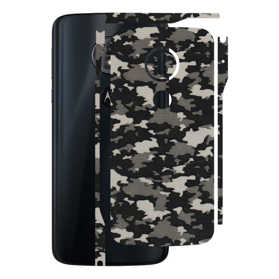 Motorola Phone Skins (All Models) - Black/Grey Camoflaunge - 3D Embossed Finish (L-142) Motorola Moto G6 Play