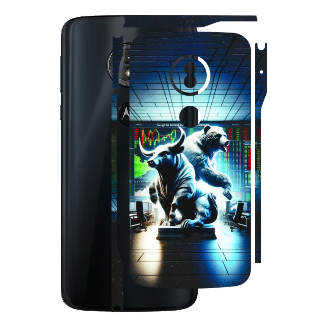 Motorola Phone Skins (All Models) - Stock Market Sensex Bear vs Bulls - 3D Embossed Finish (L-15) Motorola Moto G6 Play