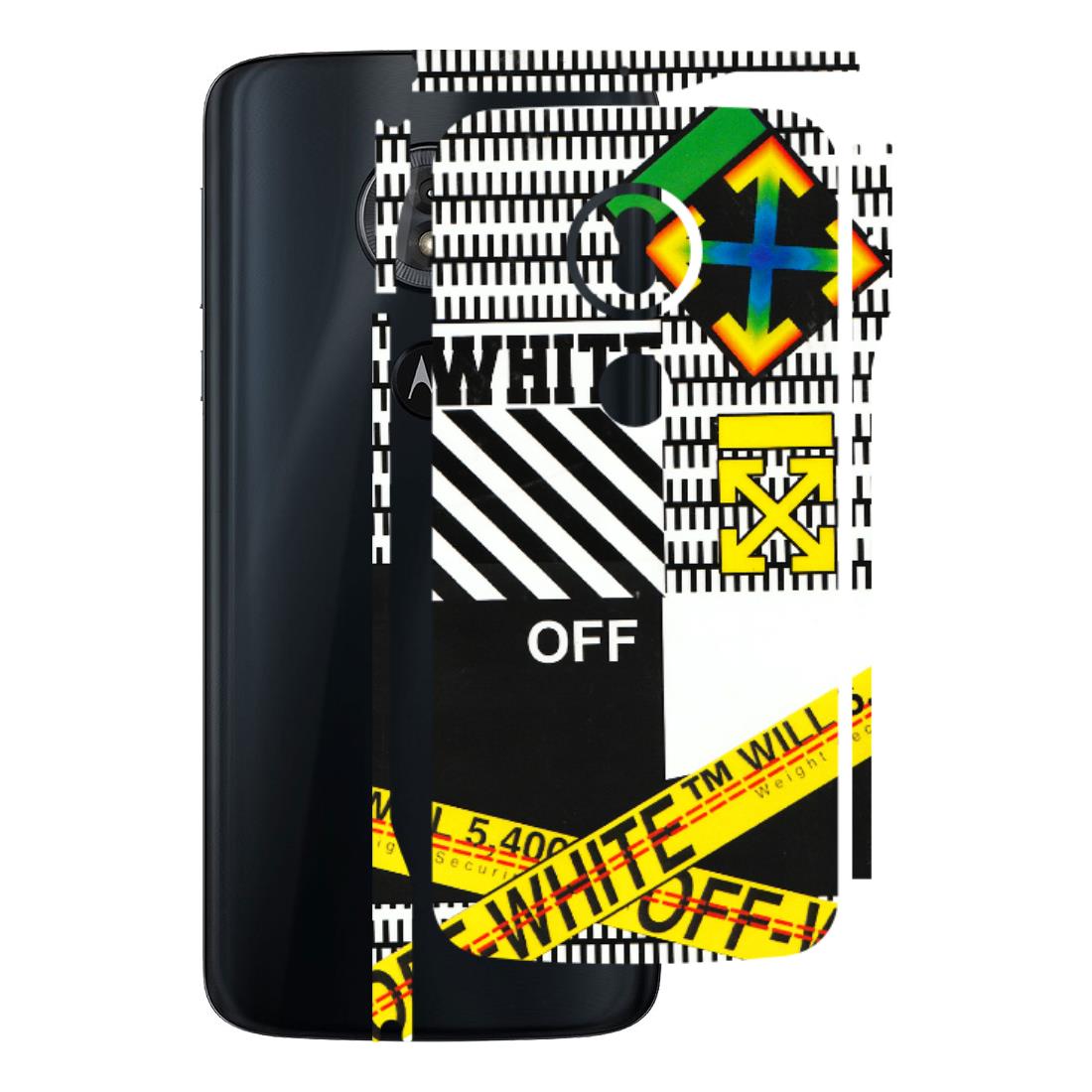 Motorola Phone Skins (All Models) - White Off Abstract - 3D Embossed Finish (L-172) Motorola Moto G6 Play