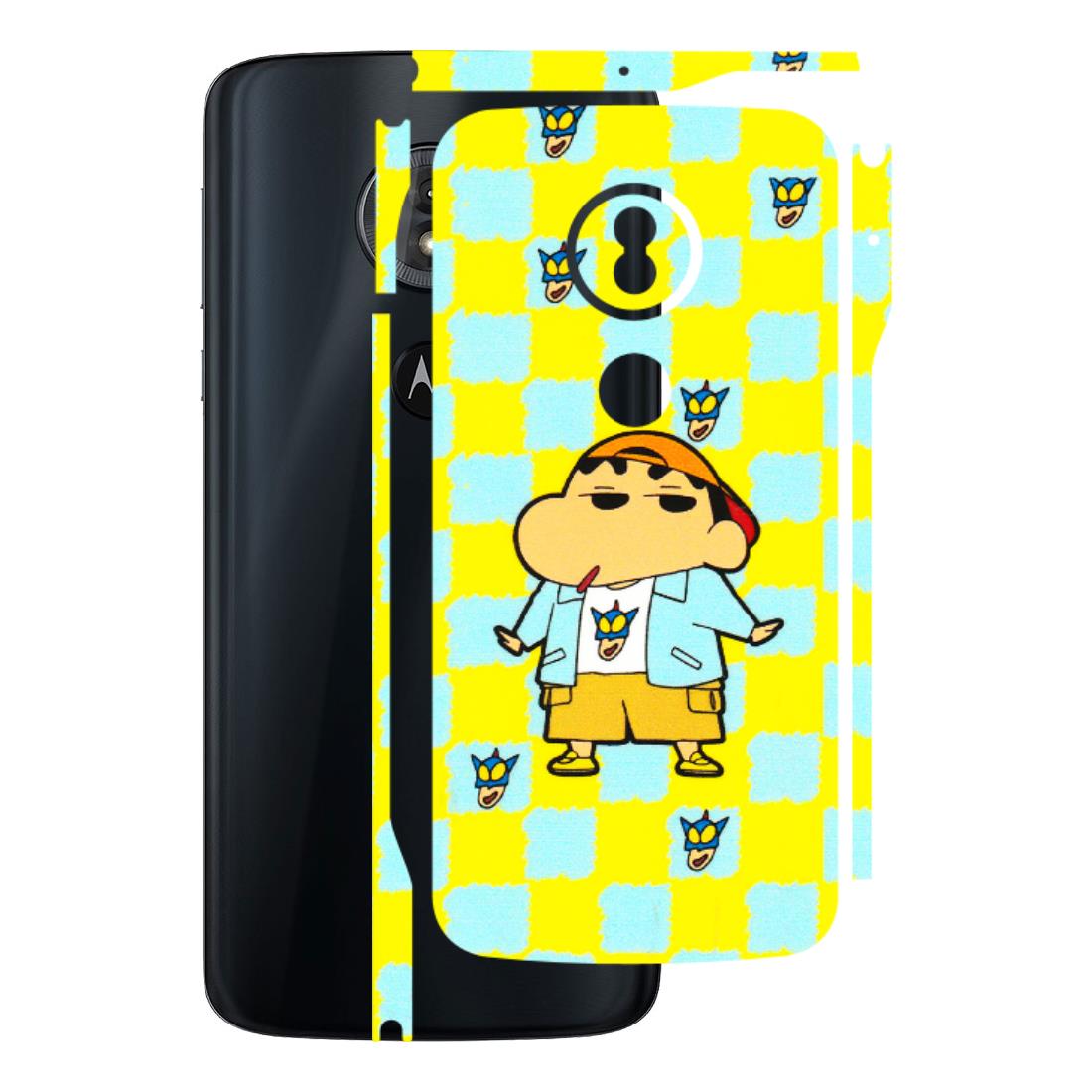 Motorola Phone Skins (All Models) - Yellow Blue Shinchan Cute - 3D Embossed Finish (L-221) Motorola Moto G6 Play