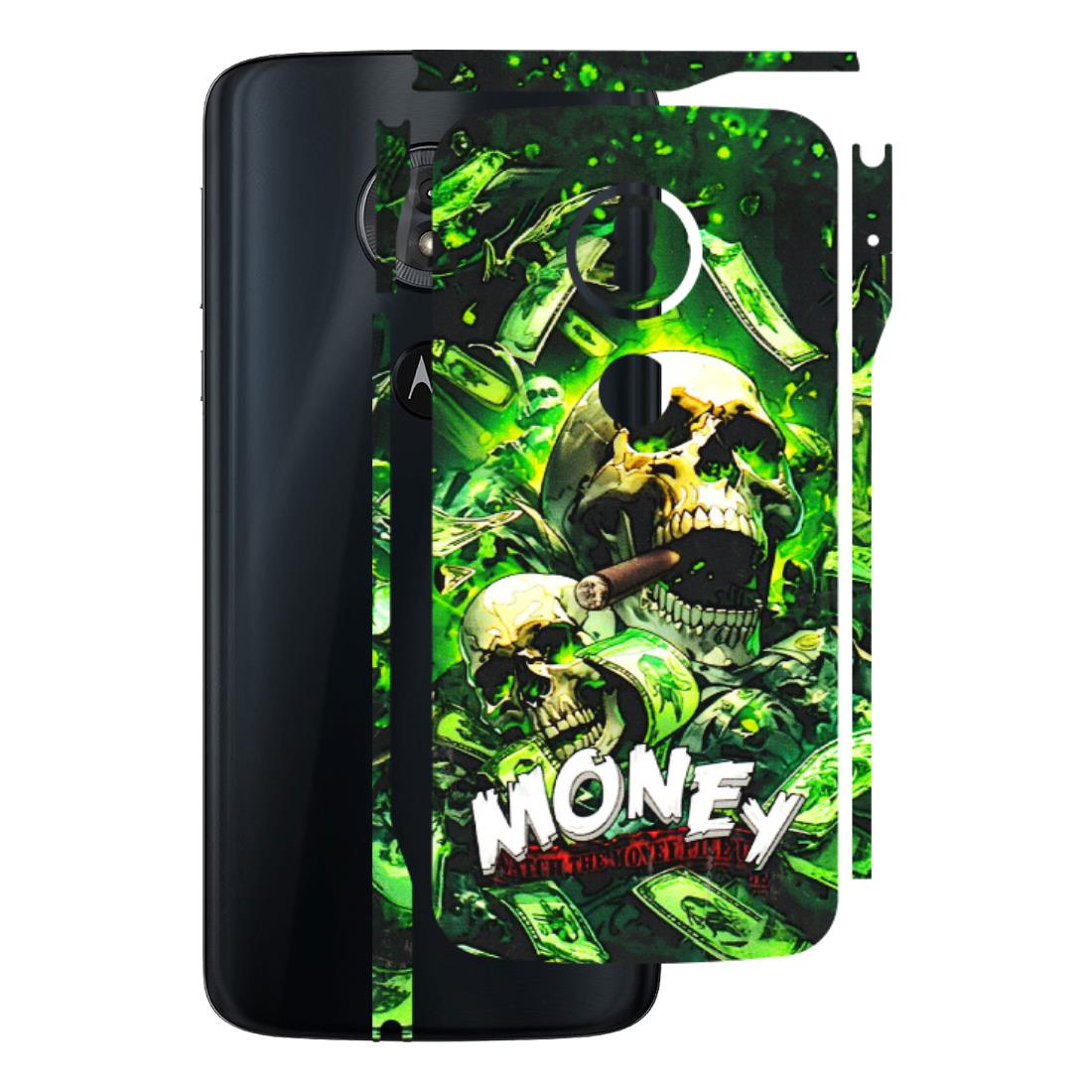 Motorola Phone Skins (All Models) - Skull Money - 3D Embossed Finish (L-303) Motorola Moto G6 Play
