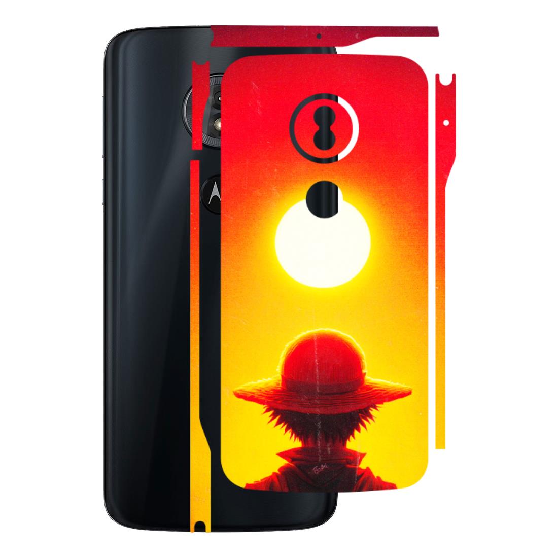 Motorola Phone Skins (All Models) - Cool Sunset With Monkey D.Luffy Anime - 3D Embossed Finish (L-329) Motorola Moto G6 Play