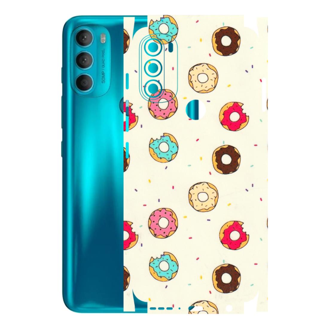 Motorola Phone Skins (All Models) - Mini Donuts Doodle Art - 3D Embossed Finish (L-122) Motorola Moto G71 (5G)