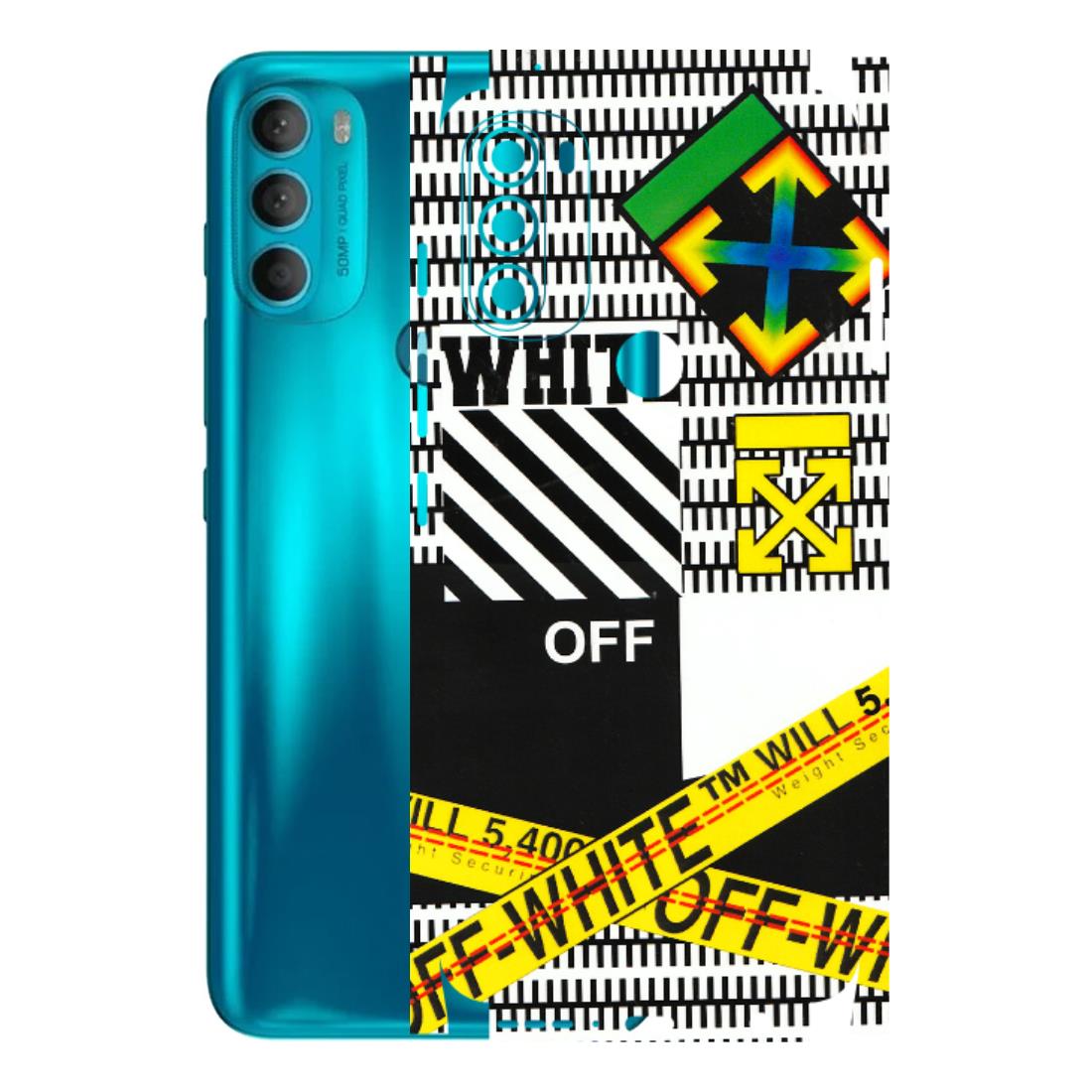 Motorola Phone Skins (All Models) - White Off Abstract - 3D Embossed Finish (L-172) Motorola Moto G71 (5G)