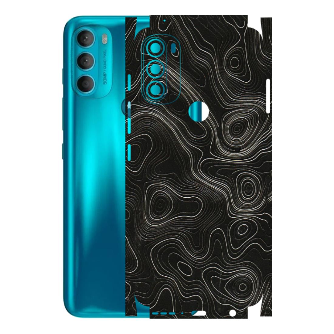 Motorola Phone Skins (All Models) - Black Swirl - 3D Embossed Finish (L-196) Motorola Moto G71 (5G)
