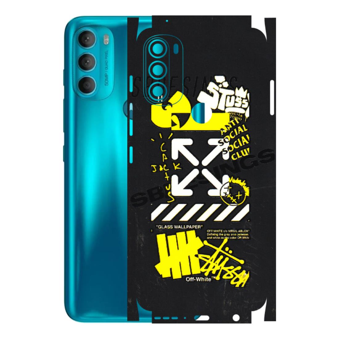Motorola Phone Skins (All Models) - Anti Social Graffiti - 3D Embossed Finish (L-198) Motorola Moto G71 (5G)