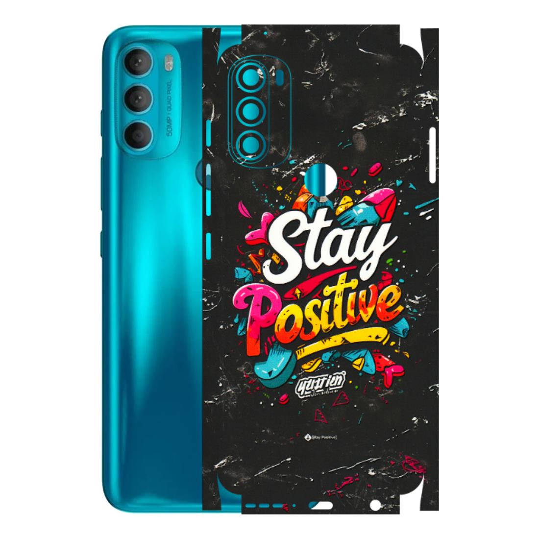 Motorola Phone Skins (All Models) - Stay Positive Black - 3D Embossed Finish (L-31) Motorola Moto G71 (5G)