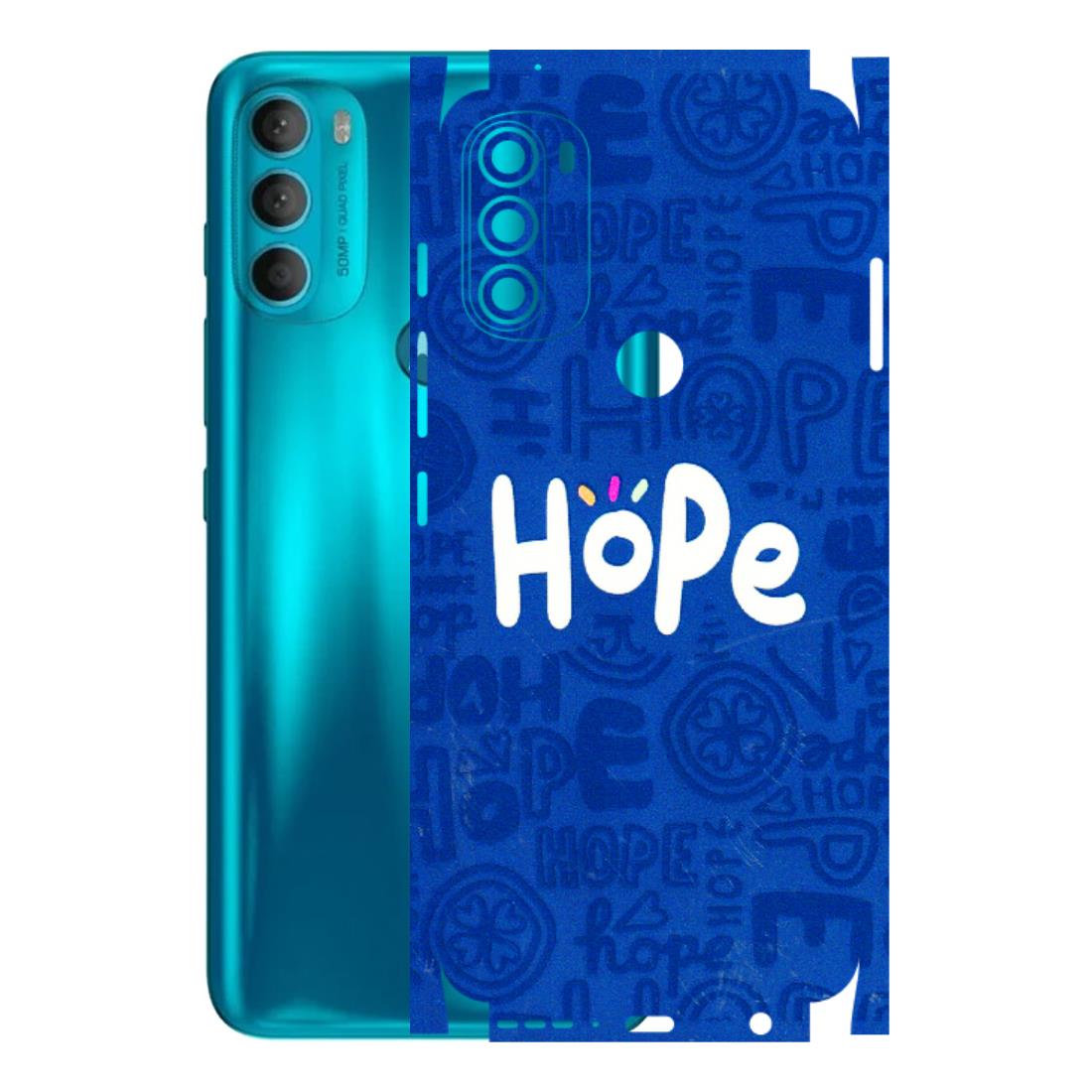 Motorola Phone Skins (All Models) - Hope Doodles Blue - 3D Embossed Finish (L-43) Motorola Moto G71 (5G)