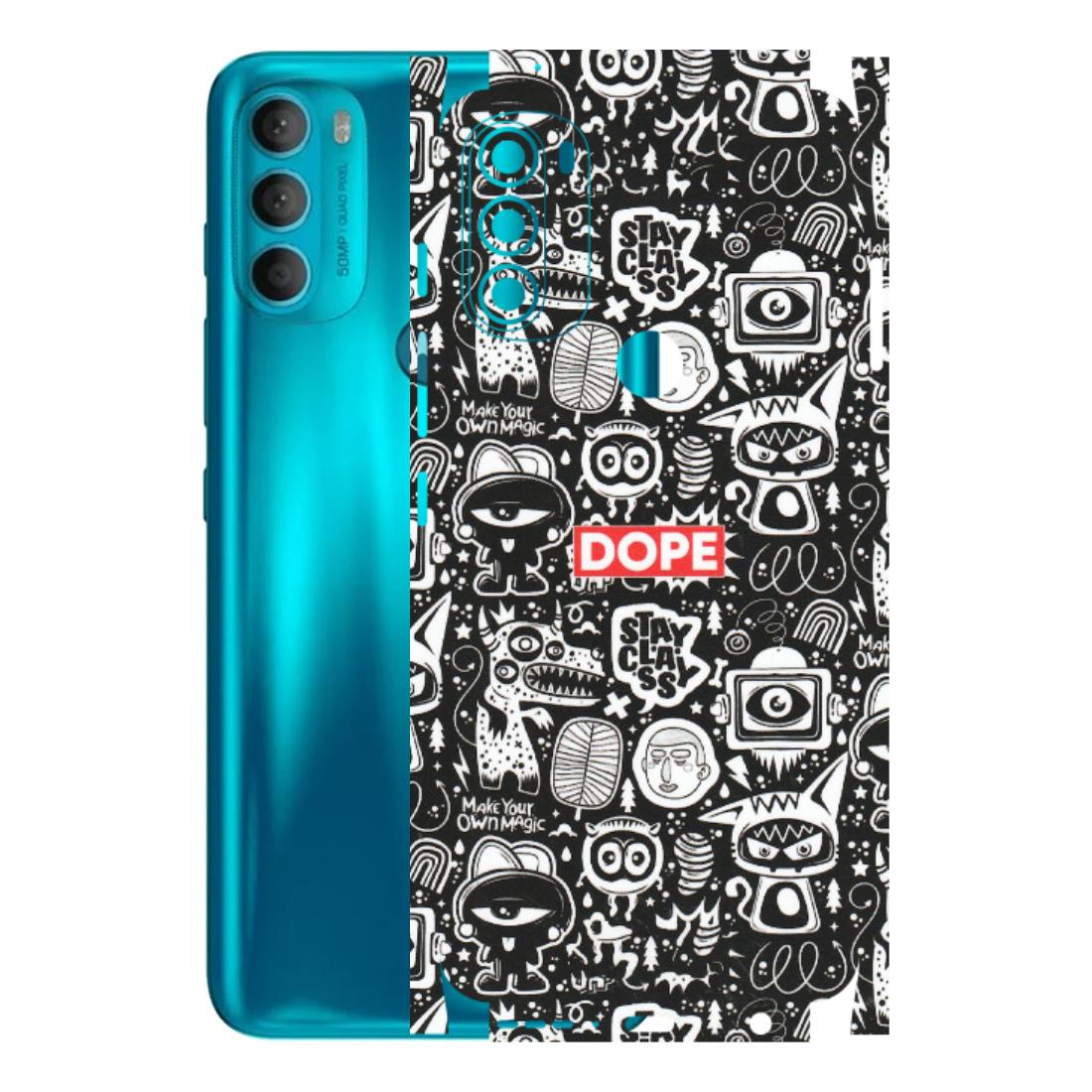 Motorola Phone Skins (All Models) - Dope Stay Classy Black Doodles - Matte Finish (M-126) Motorola Moto G71 (5G)