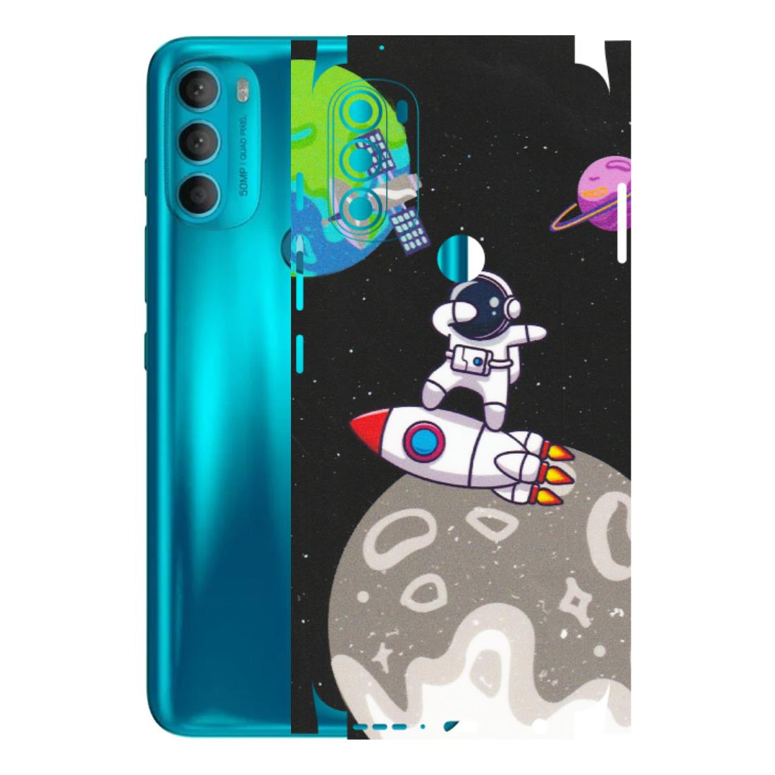 Motorola Phone Skins (All Models) - Astronaut Vibing Toon Running - Matte Finish (M-39) Motorola Moto G71 (5G)