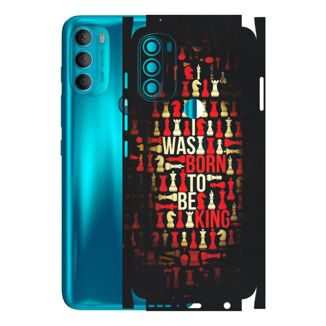 Motorola Phone Skins (All Models) - Born To Be King - Matte Finish (M-73) Motorola Moto G71 (5G)