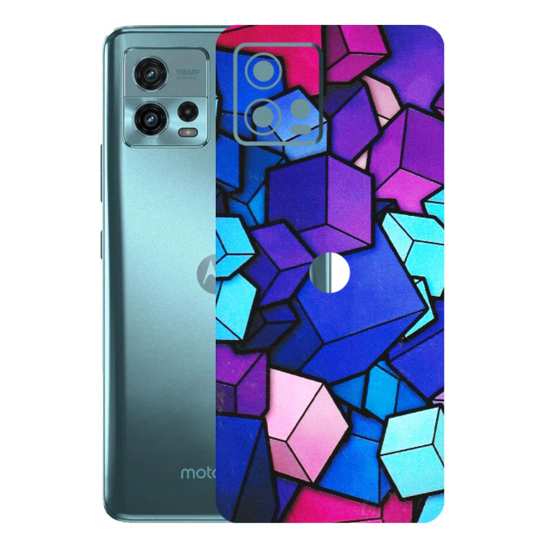 Motorola Phone Skins (All Models) - Cube Doodle - 3D Embossed Finish (L-141) Motorola Moto G72 (5G)