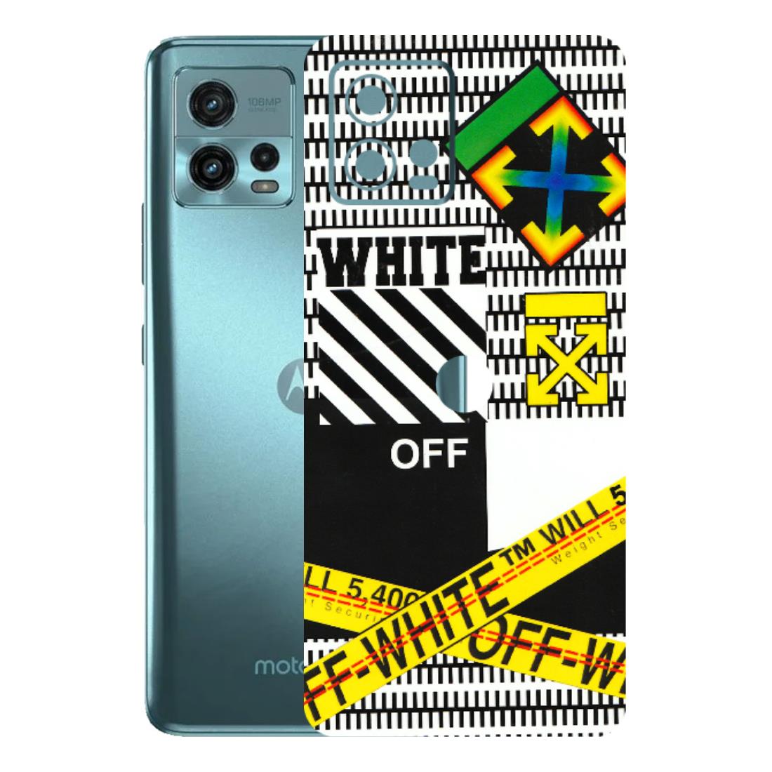 Motorola Phone Skins (All Models) - White Off Abstract - 3D Embossed Finish (L-172) Motorola Moto G72 (5G)