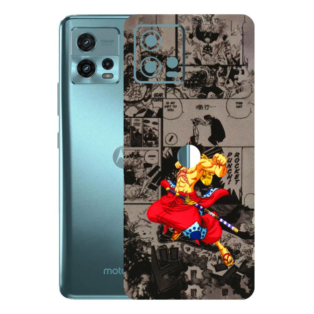 Motorola Phone Skins (All Models) - One Piece Rocket Punch Manga - 3D Embossed Finish (L-25) Motorola Moto G72 (5G)