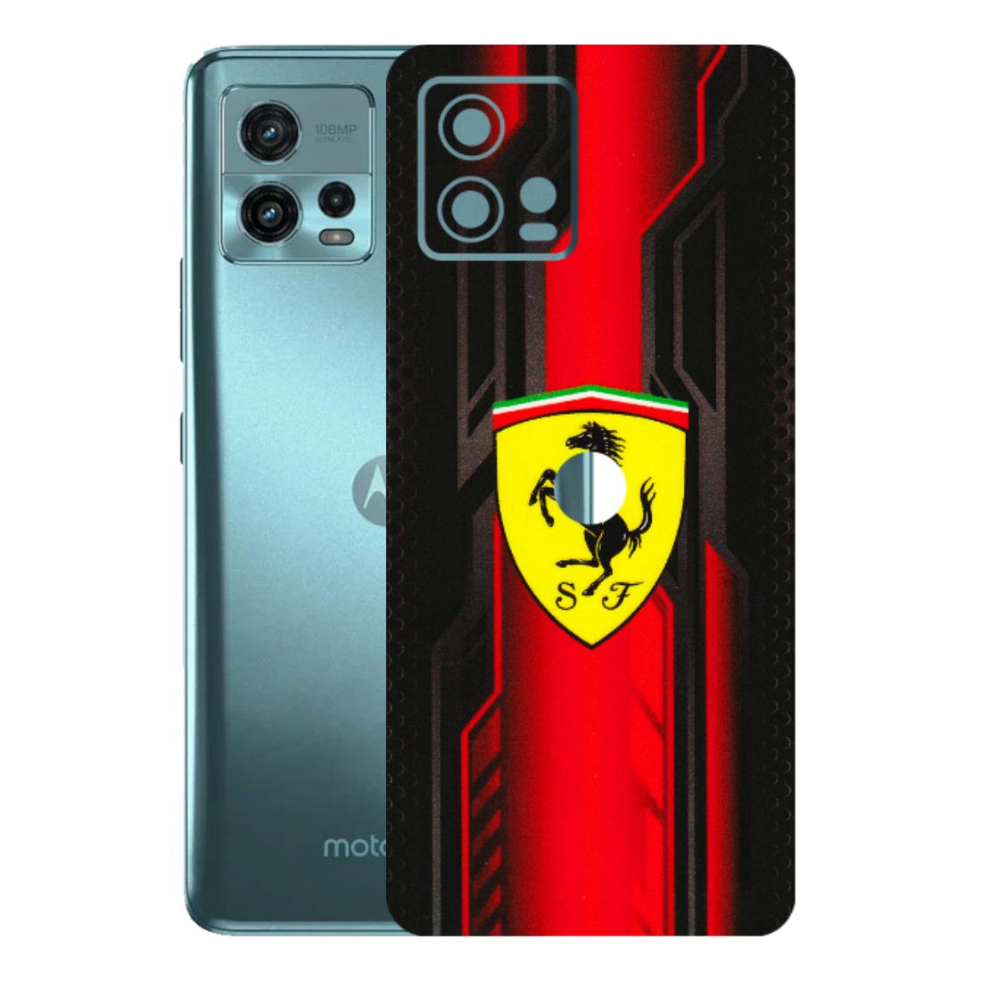 Motorola Phone Skins (All Models) - Black Ferrari Logo - 3D Embossed Finish (L-253) Motorola Moto G72 (5G)