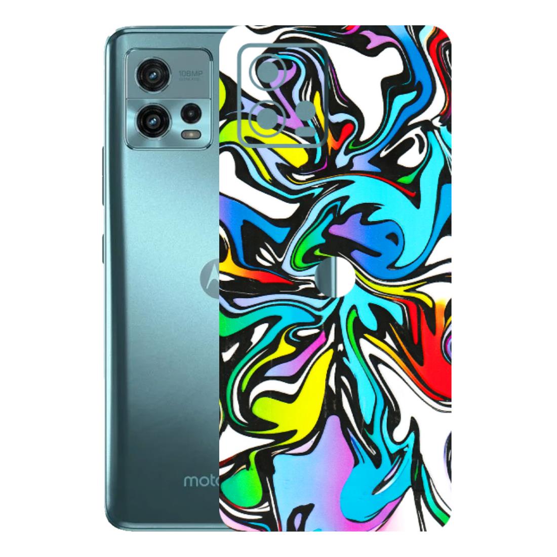 Motorola Phone Skins (All Models) - Abstract Colour Paints - 3D Embossed Finish (L-271) Motorola Moto G72 (5G)
