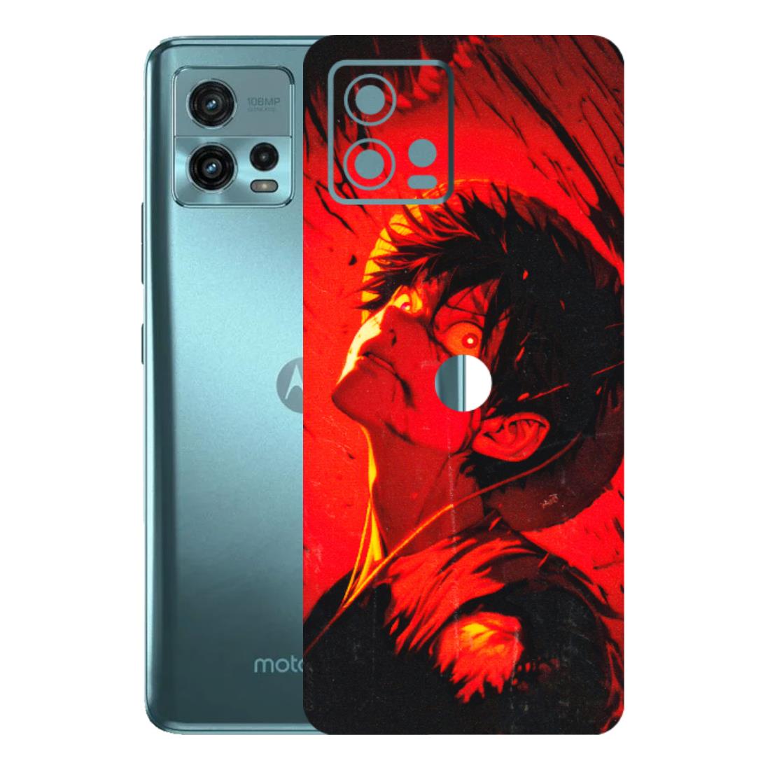 Motorola Phone Skins (All Models) - D.Luffy Power Up One Piece Anime - 3D Embossed Finish (L-326) Motorola Moto G72 (5G)