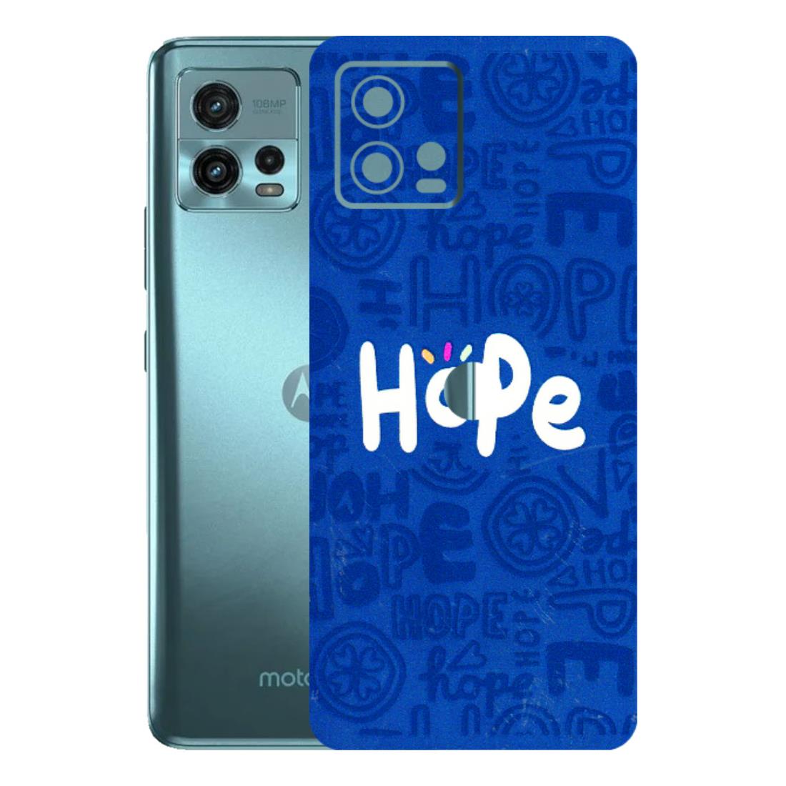 Motorola Phone Skins (All Models) - Hope Doodles Blue - 3D Embossed Finish (L-43) Motorola Moto G72 (5G)
