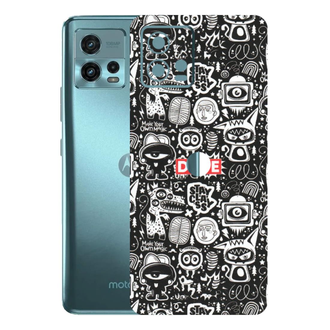 Motorola Phone Skins (All Models) - Dope Stay Classy Black Doodles - Matte Finish (M-126) Motorola Moto G72 (5G)