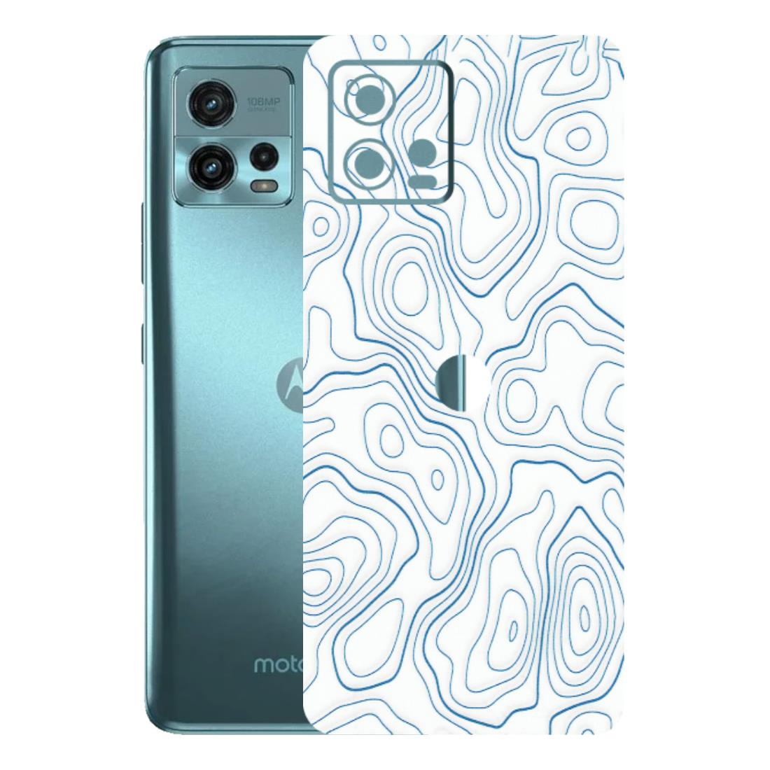 Motorola Phone Skins (All Models) - Blue And White Swirls - Matte Finish (M-139) Motorola Moto G72 (5G)