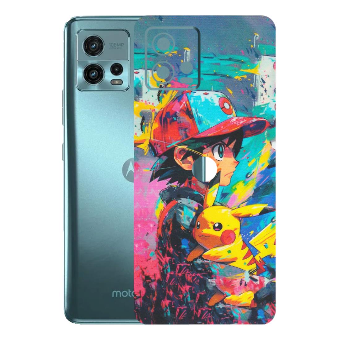 Motorola Phone Skins (All Models) - Ash & Pikachu - Matte Finish (M-26) Motorola Moto G72 (5G)
