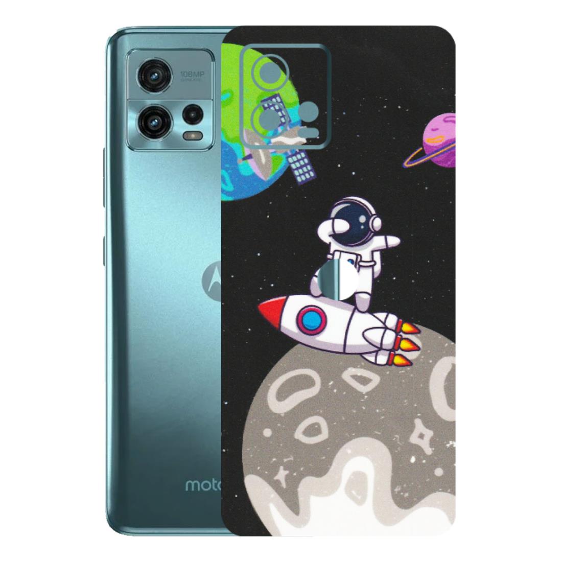 Motorola Phone Skins (All Models) - Astronaut Vibing Toon Running - Matte Finish (M-39) Motorola Moto G72 (5G)