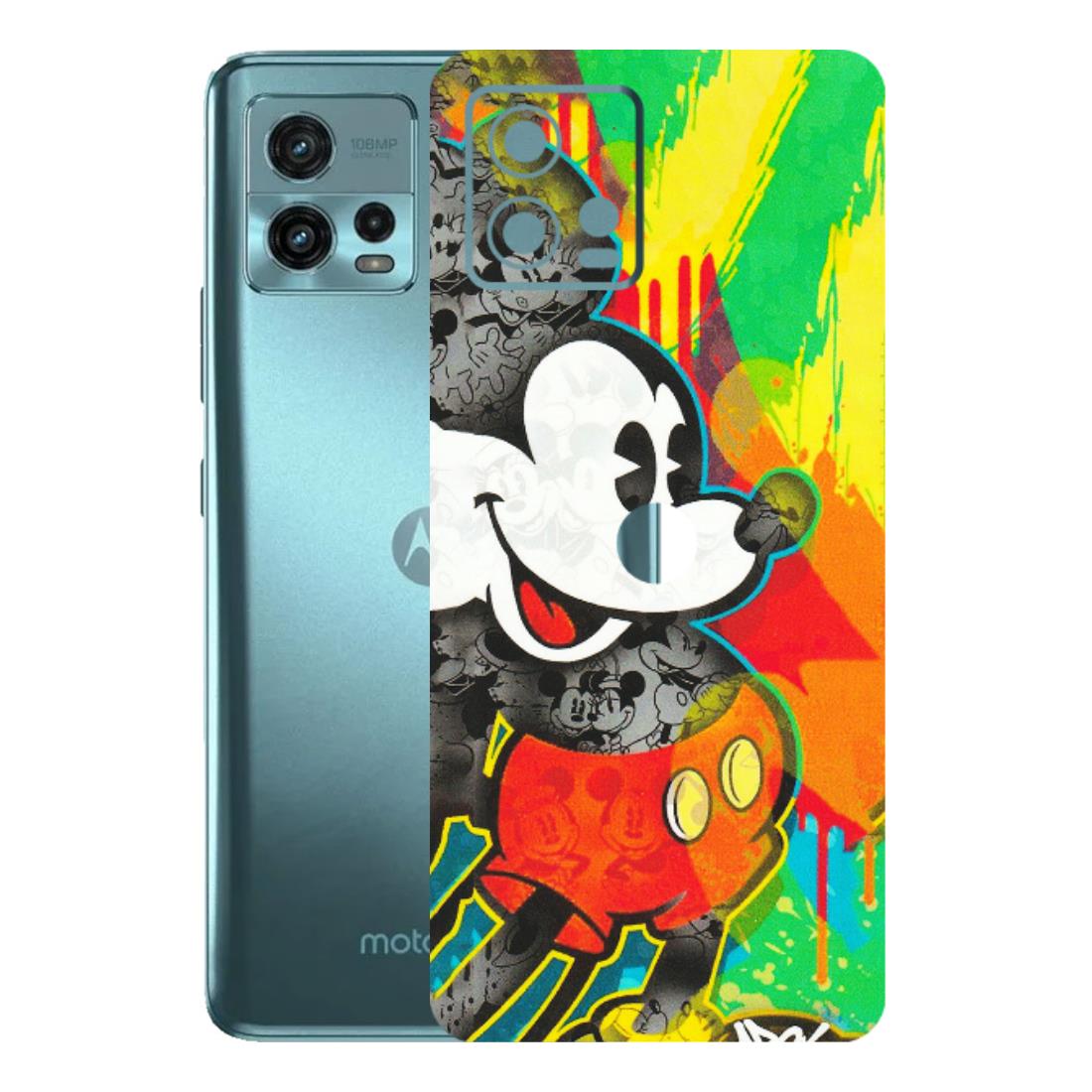 Motorola Phone Skins (All Models) - Multiple Mickey With Colourful Texture - Matte Finish (M-84) Motorola Moto G72 (5G)