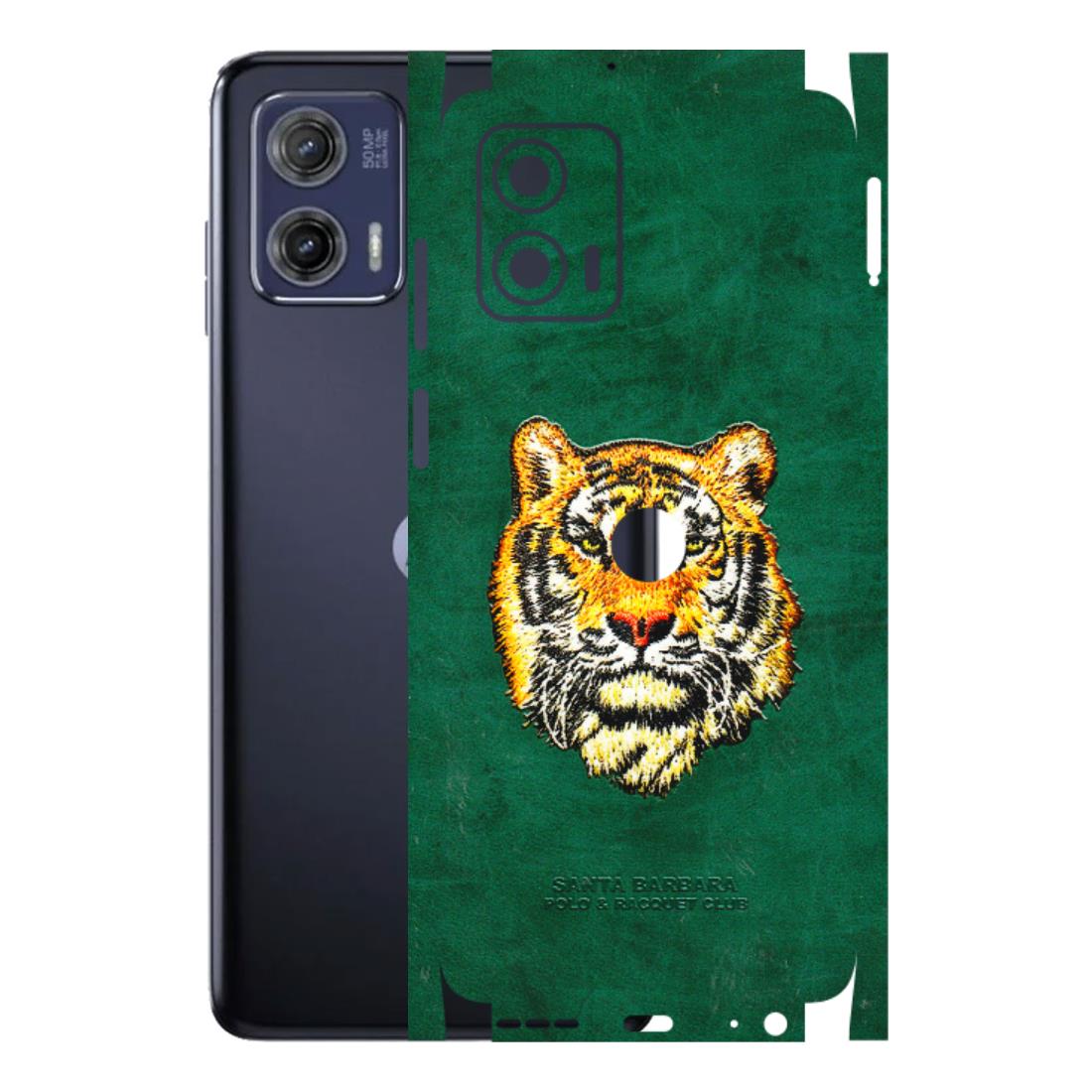 Motorola Phone Skins (All Models) - Leather Feel Tiger - 3D Embossed Finish (L-111) Motorola Moto G73 (5G)