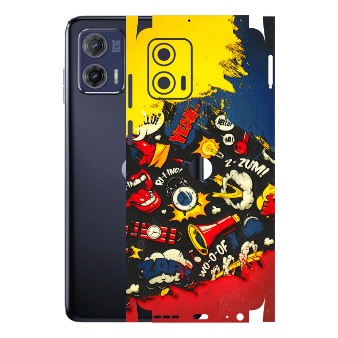 Motorola Phone Skins (All Models) - Pacific Doodle Art - 3D Embossed Finish (L-120) Motorola Moto G73 (5G)