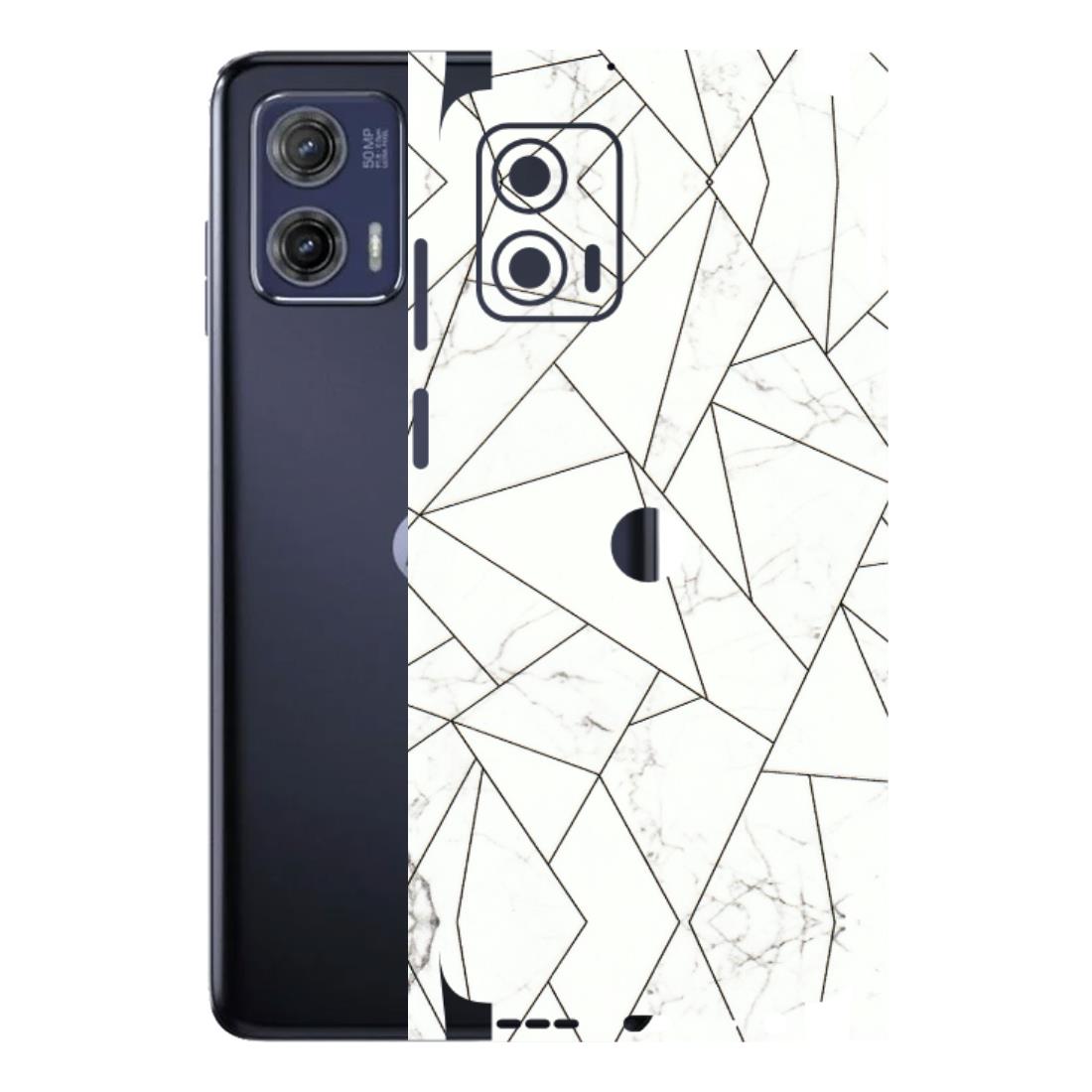 Motorola Phone Skins (All Models) - Luxury White Marble Effect - 3D Embossed Finish (L-168) Motorola Moto G73 (5G)