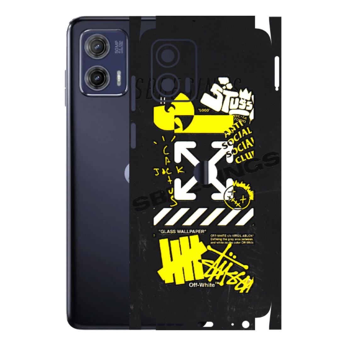 Motorola Phone Skins (All Models) - Anti Social Graffiti - 3D Embossed Finish (L-198) Motorola Moto G73 (5G)