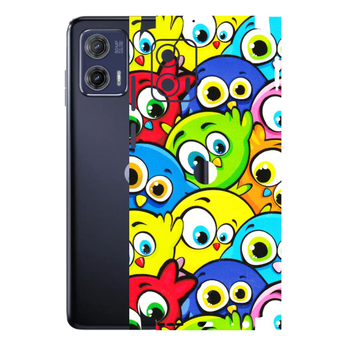 Motorola Phone Skins (All Models) - Cute Fluffy Birds - 3D Embossed Finish (L-213) Motorola Moto G73 (5G)
