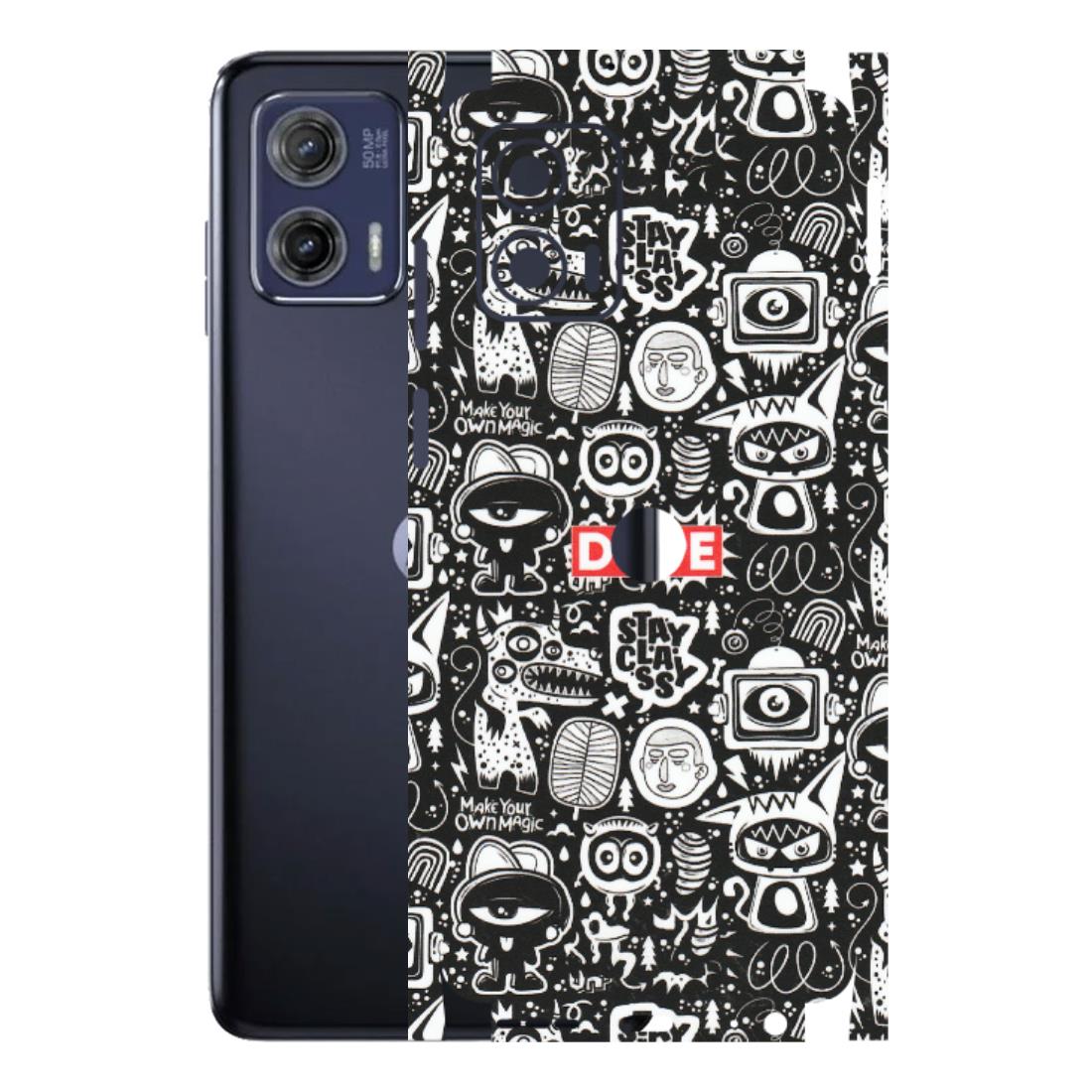 Motorola Phone Skins (All Models) - Dope Stay Classy Black Doodles - Matte Finish (M-126) Motorola Moto G73 (5G)
