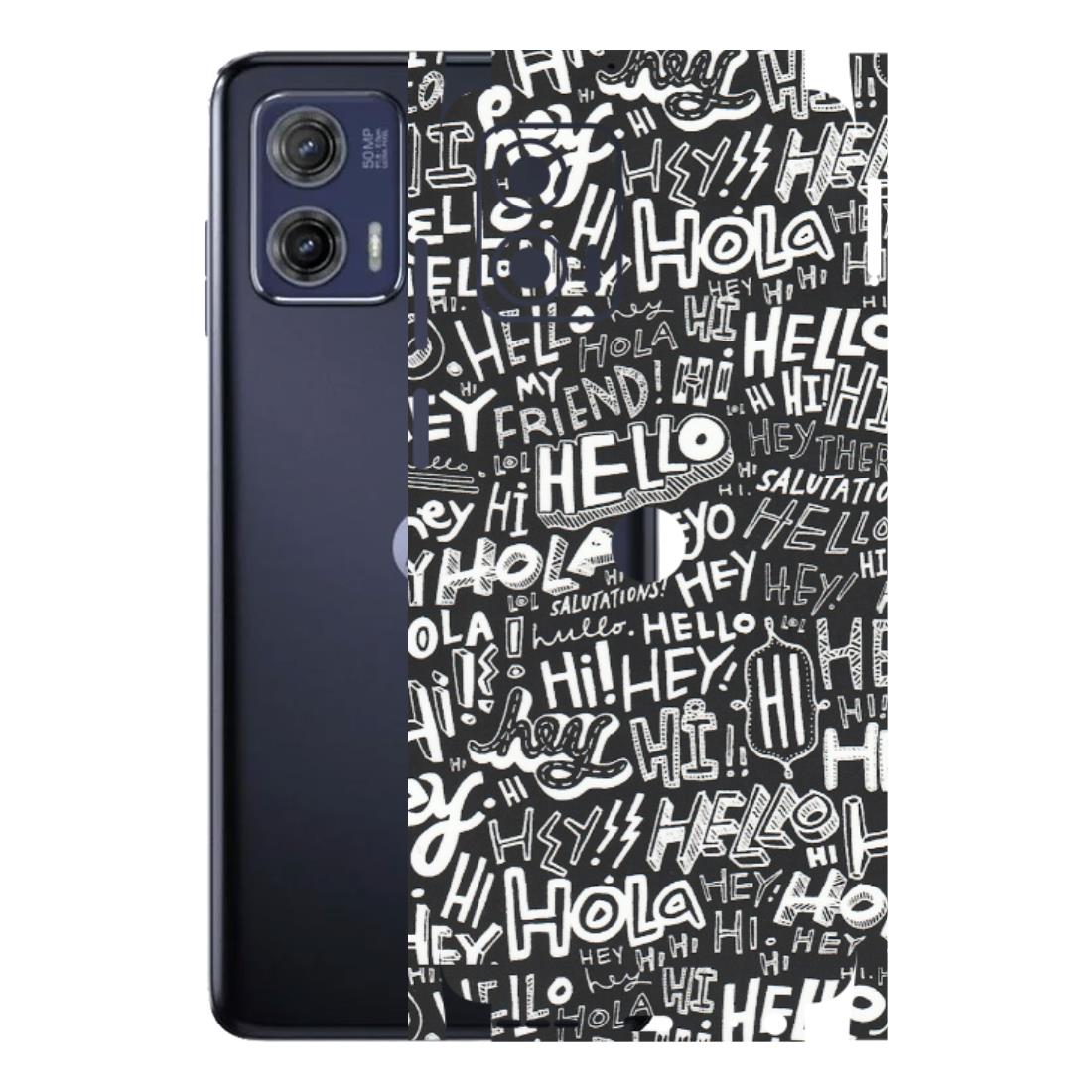 Motorola Phone Skins (All Models) - Hi Hello Doodles - Matte Finish (M-25) Motorola Moto G73 (5G)