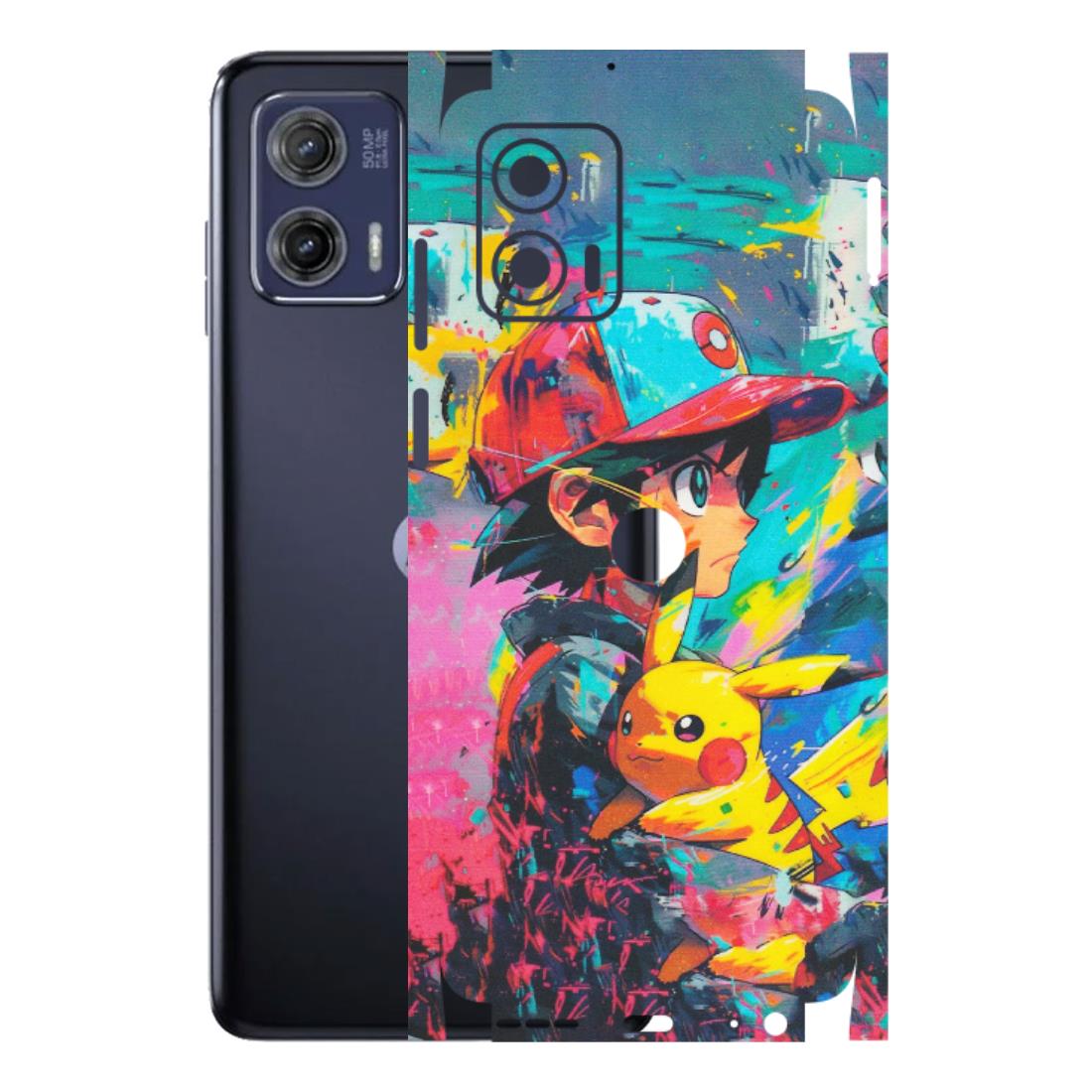 Motorola Phone Skins (All Models) - Ash & Pikachu - Matte Finish (M-26) Motorola Moto G73 (5G)