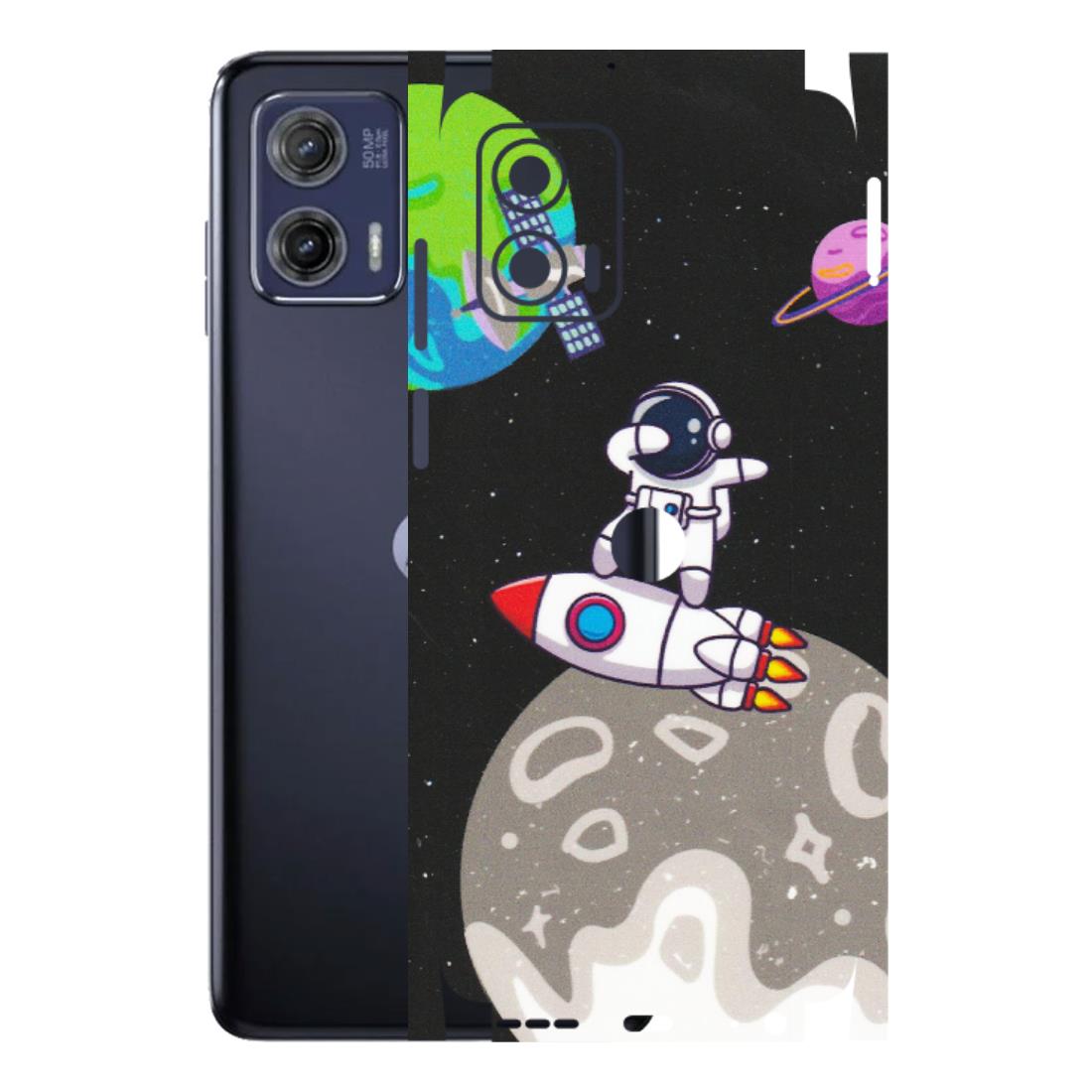 Motorola Phone Skins (All Models) - Astronaut Vibing Toon Running - Matte Finish (M-39) Motorola Moto G73 (5G)