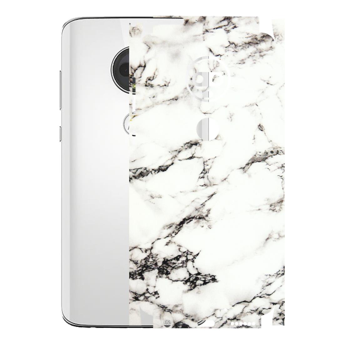 Motorola Phone Skins (All Models) - Black and White Marble Texture - 3D Embossed Finish (L-124) Motorola Moto G7