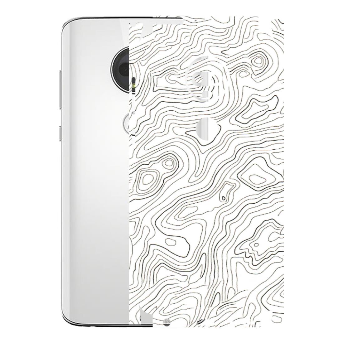 Motorola Phone Skins (All Models) - White Black Swirls - 3D Embossed Finish (L-219) Motorola Moto G7