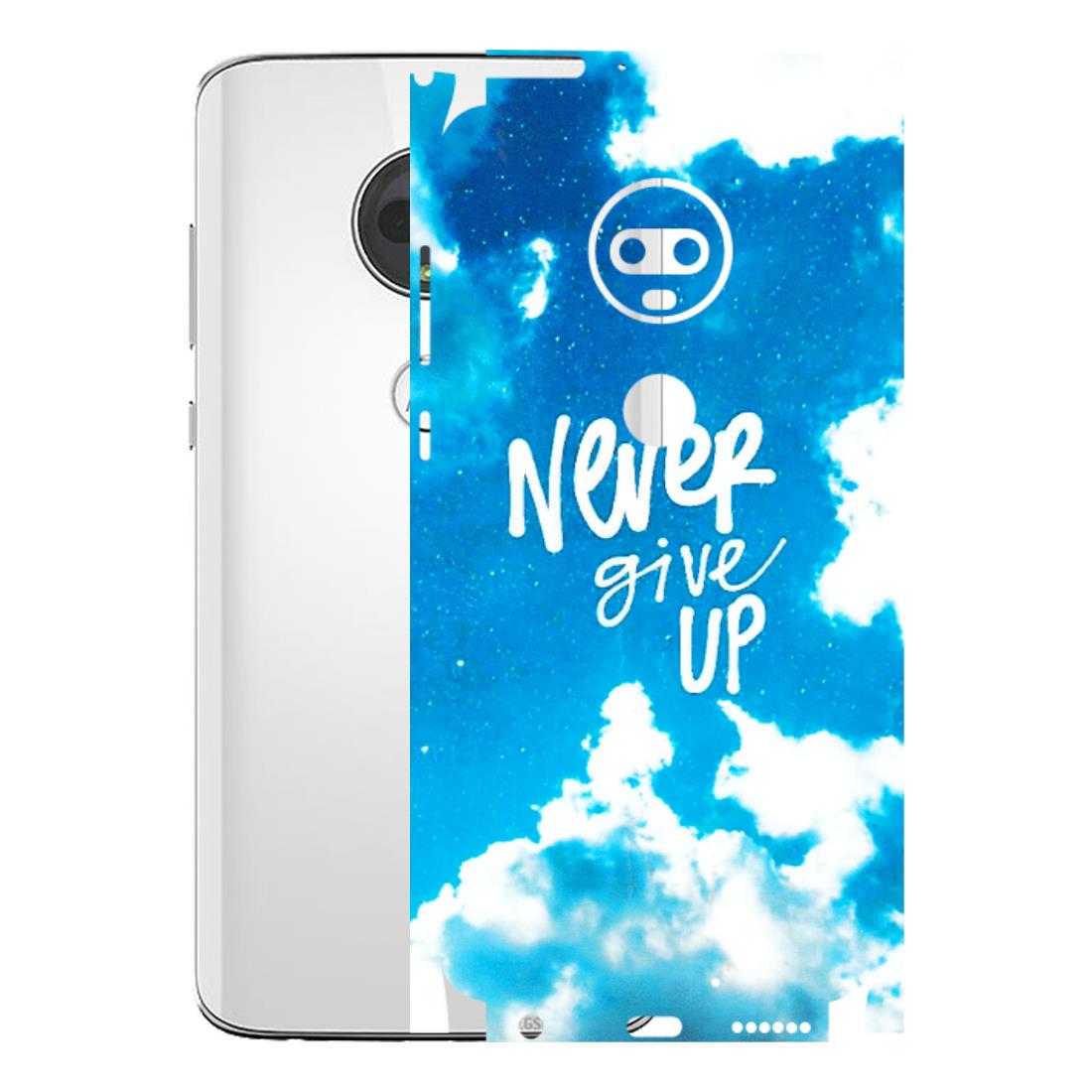 Motorola Phone Skins (All Models) - Never Give Up - 3D Embossed Finish (L-279) Motorola Moto G7