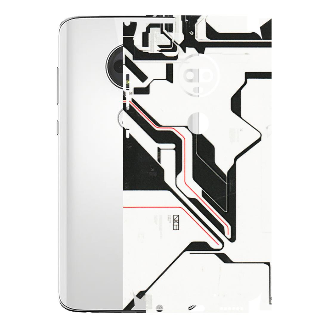 Motorola Phone Skins (All Models) - White Techy Logo - 3D Embossed Finish (L-312) Motorola Moto G7
