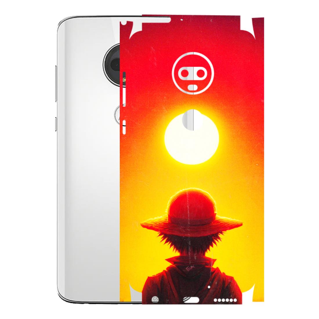 Motorola Phone Skins (All Models) - Cool Sunset With Monkey D.Luffy Anime - 3D Embossed Finish (L-329) Motorola Moto G7