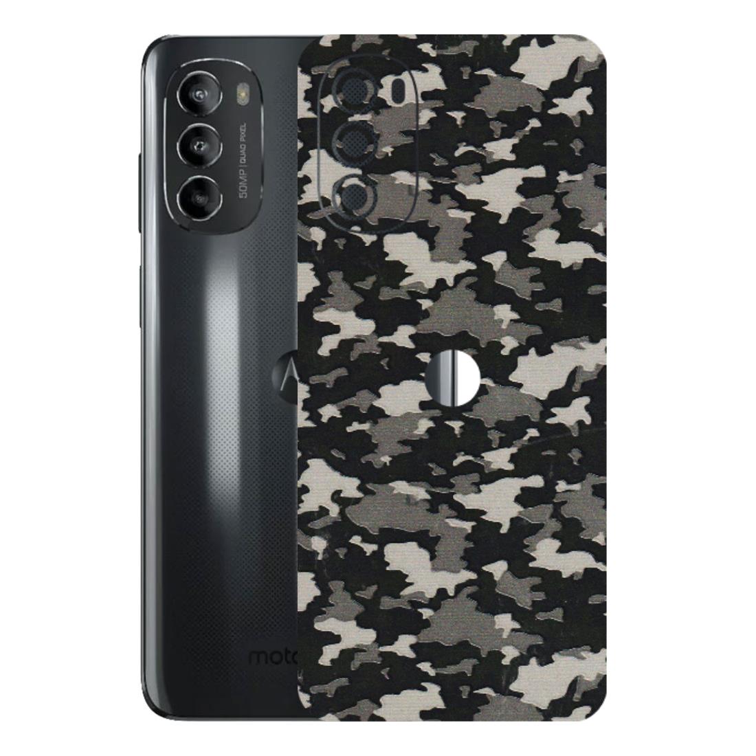 Motorola Phone Skins (All Models) - Black/Grey Camoflaunge - 3D Embossed Finish (L-142) Motorola Moto G82 (5G)