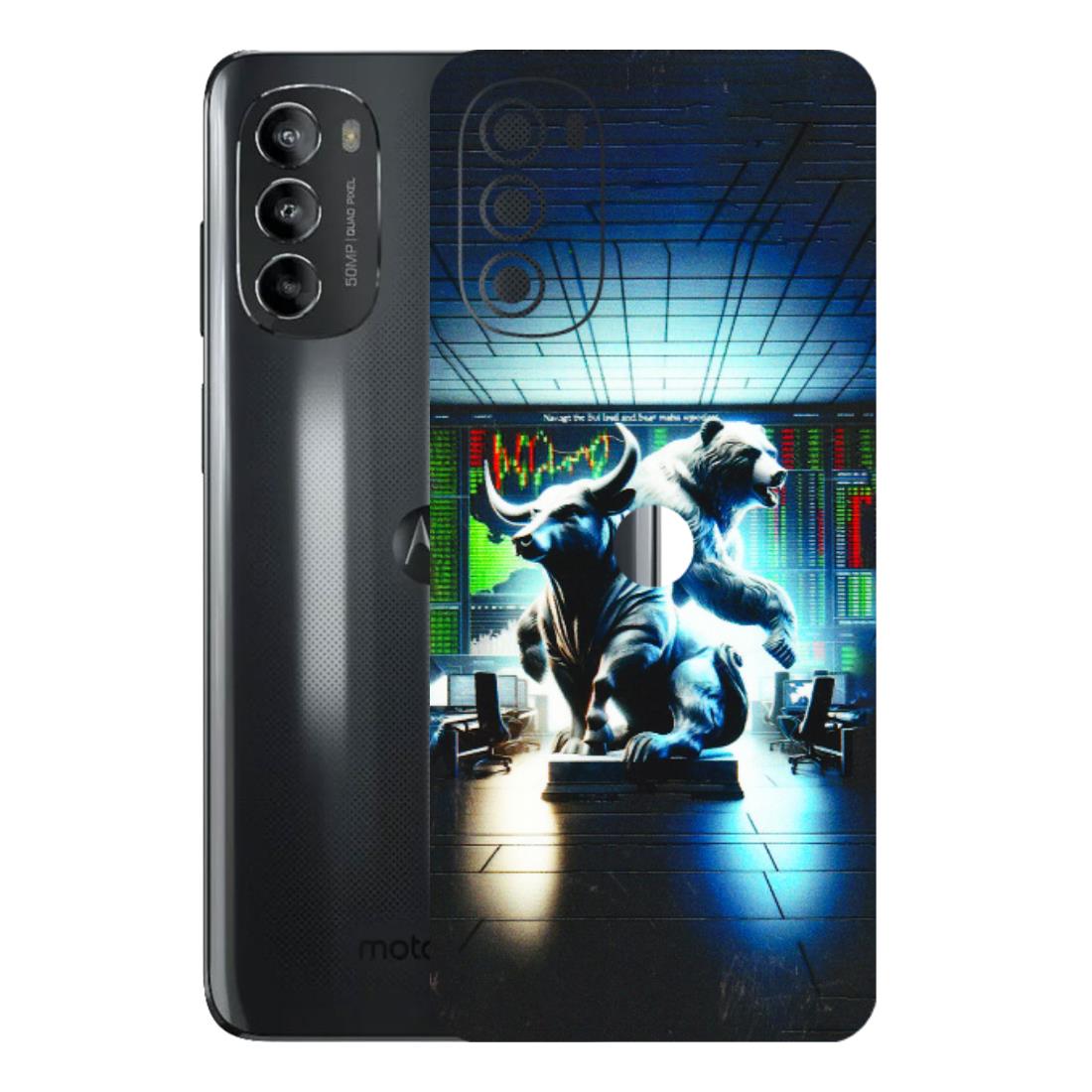 Motorola Phone Skins (All Models) - Stock Market Sensex Bear vs Bulls - 3D Embossed Finish (L-15) Motorola Moto G82 (5G)