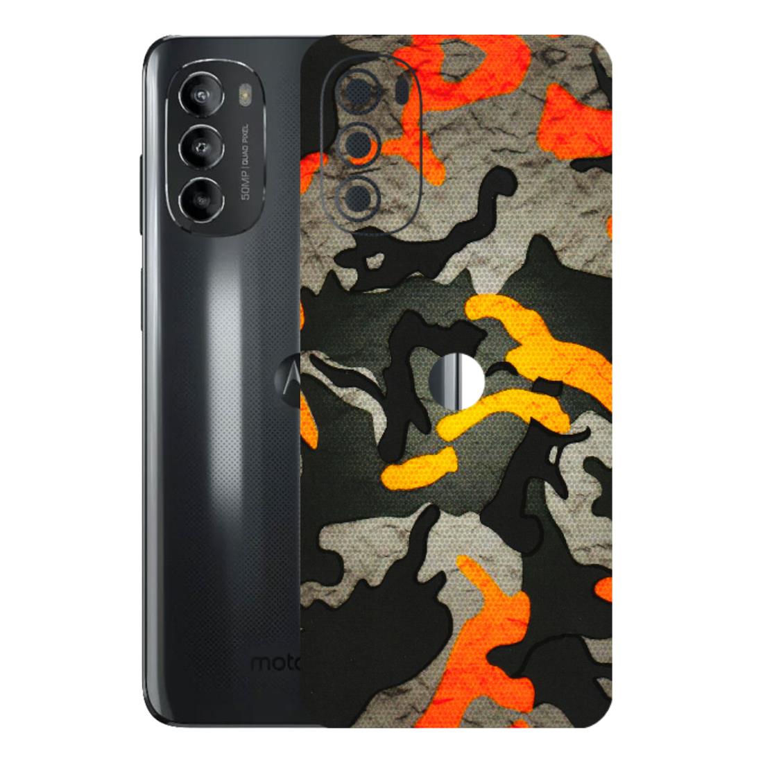 Motorola Phone Skins (All Models) - Orange Camouflage - 3D Embossed Finish (L-204) Motorola Moto G82 (5G)