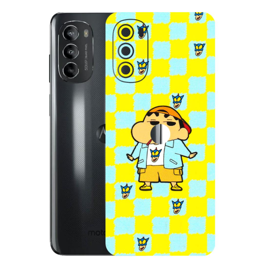 Motorola Phone Skins (All Models) - Yellow Blue Shinchan Cute - 3D Embossed Finish (L-221) Motorola Moto G82 (5G)