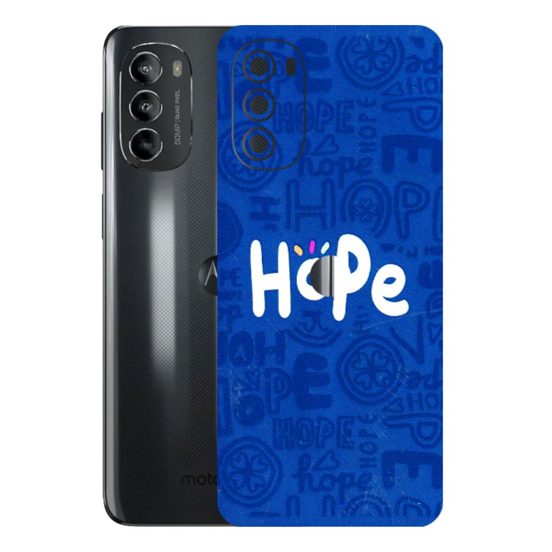 Motorola Phone Skins (All Models) - Hope Doodles Blue - 3D Embossed Finish (L-43) Motorola Moto G82 (5G)
