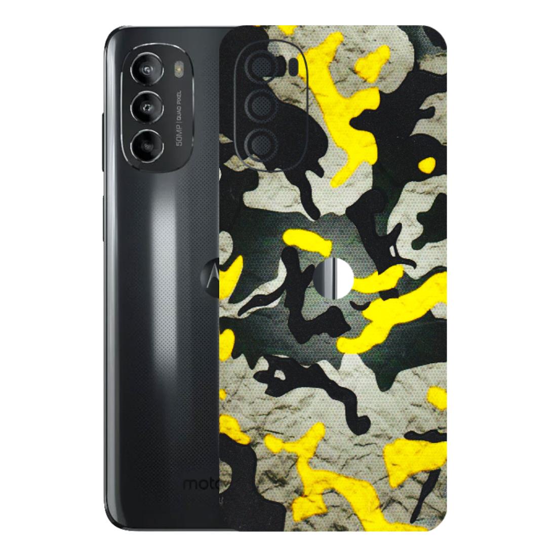 Motorola Phone Skins (All Models) - Yellow Camouflage - 3D Embossed Finish (L-61) Motorola Moto G82 (5G)